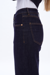 High Rise Straight Cuffed Denim Jeans-Straight-BAYEAS