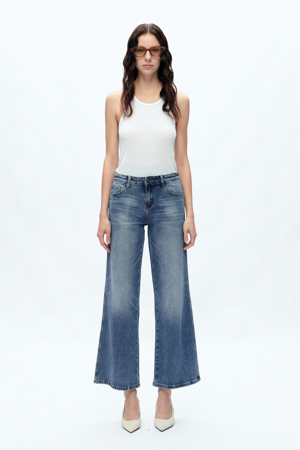 Kristy Mid Rise Relaxed Straight Denim Jeans-Straight-BAYEAS