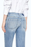 Flora Mid Rise Straight Cuffed Denim Jeans-Straight-BAYEAS