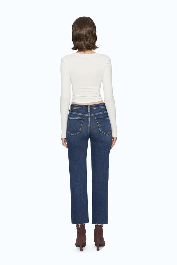 Linda Super High Rise Slim Straight Denim Jeans-Straight-BAYEAS