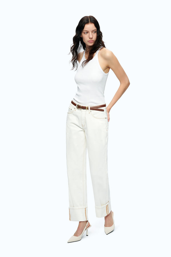 Michelle Straight Leg Trousers-Straight-BAYEAS