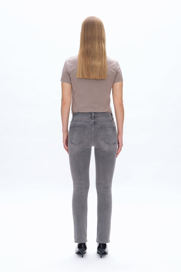 Emily Mid Rise Slim Straight Denim Jeans-Straight-BAYEAS