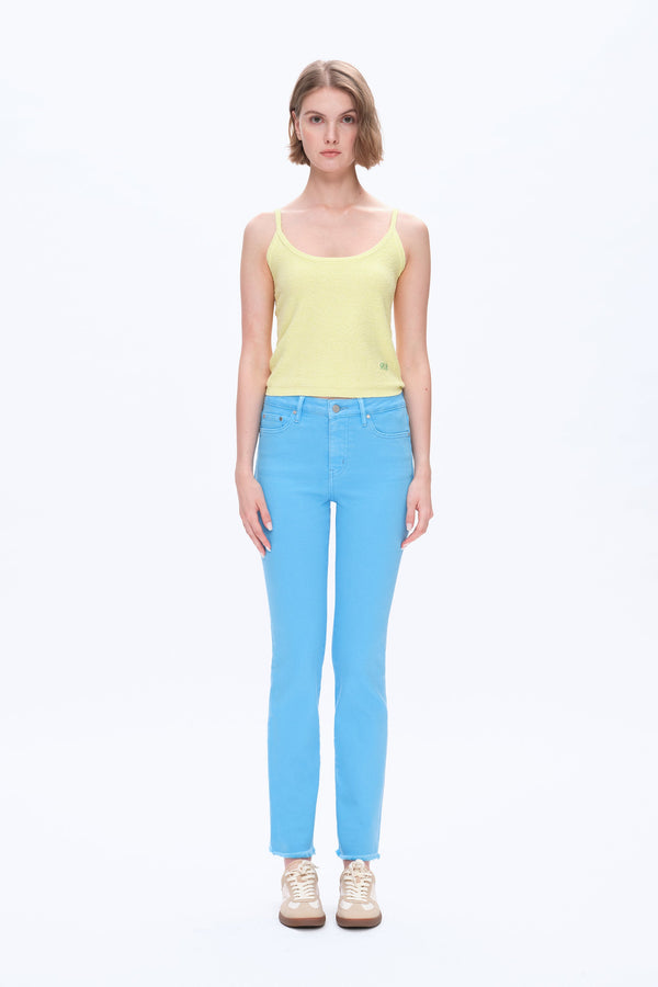 Womens Slim Fit Pants-Straight-BAYEAS