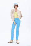 Womens Slim Fit Pants-Straight-BAYEAS
