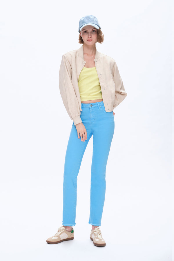 Womens Slim Fit Pants-Straight-BAYEAS
