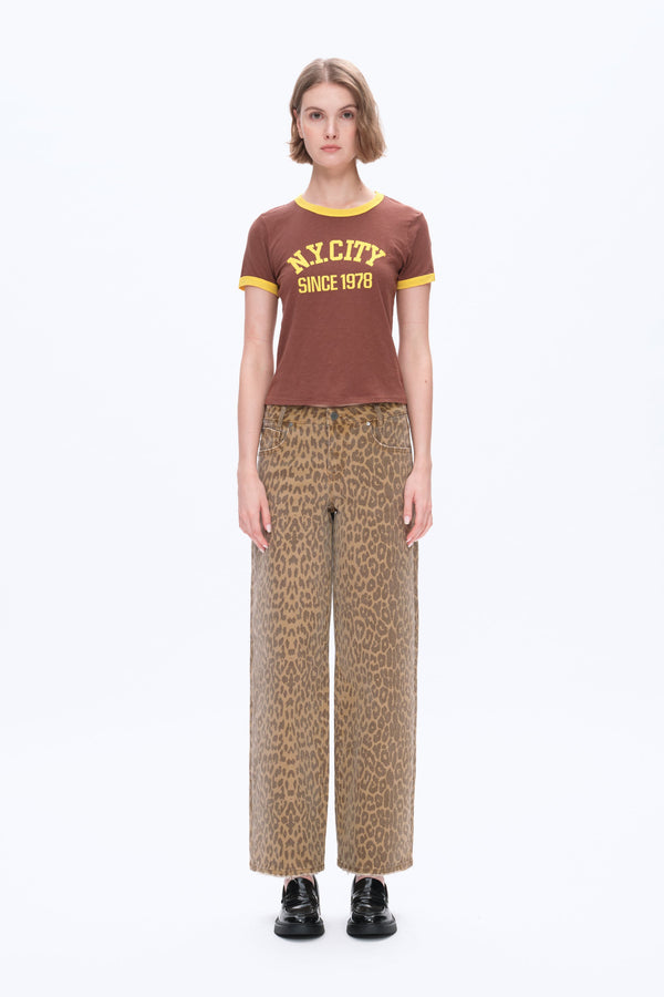 Leopard Print Relax Straight Pants-Straight-BAYEAS