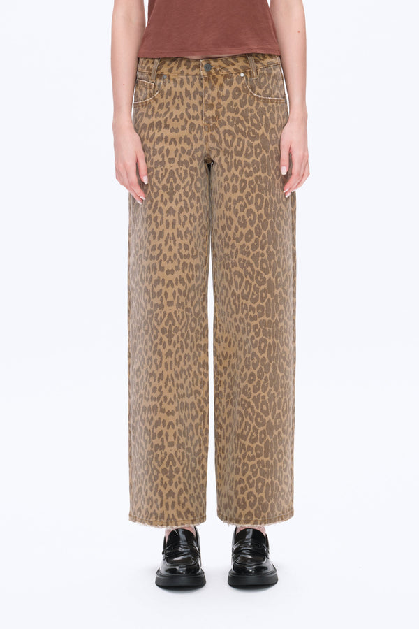 Leopard Print Relax Straight Pants-Straight-BAYEAS
