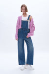 Wide Leg Denim Overalls-Overall-BAYEAS