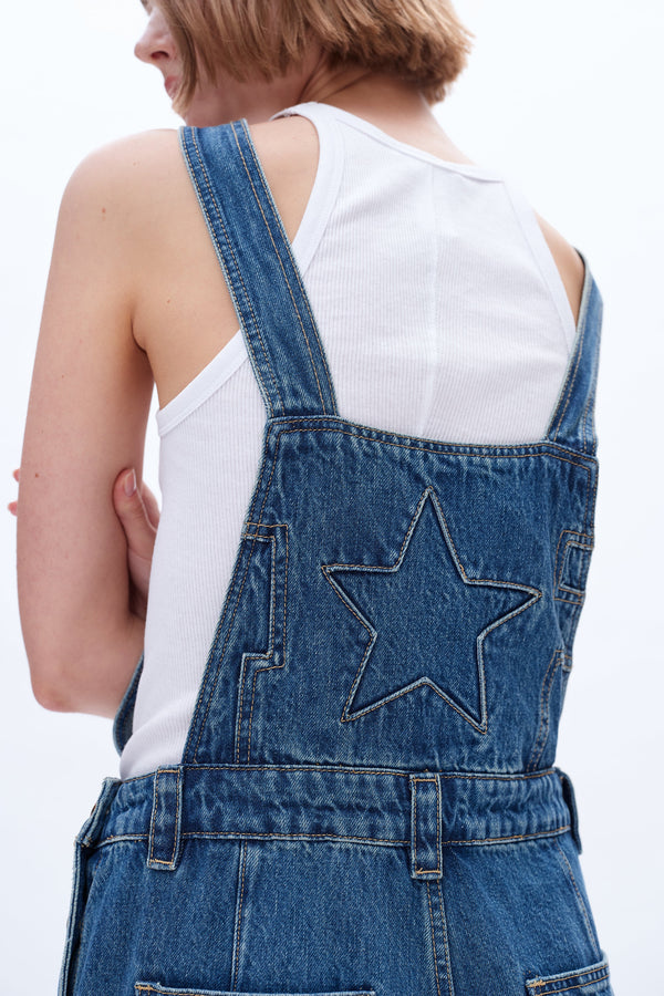 Wide Leg Denim Overalls-Overall-BAYEAS