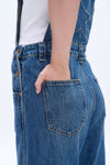 Wide Leg Denim Overalls-Overall-BAYEAS
