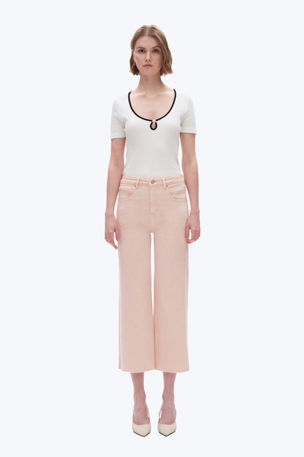 High Rise Wide Leg Denim Jeans-Wide Leg-BAYEAS