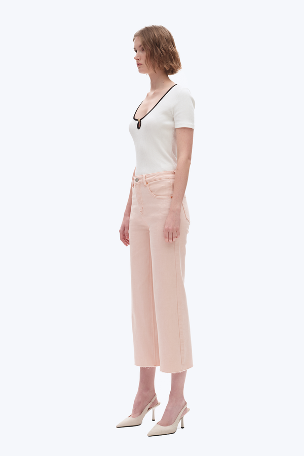 High Rise Wide Leg Denim Jeans-Wide Leg-BAYEAS