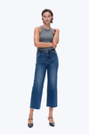High Rise Wide Leg Denim Jeans-Wide Leg-BAYEAS