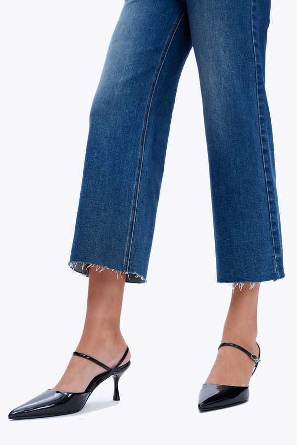 High Rise Wide Leg Denim Jeans-Wide Leg-BAYEAS