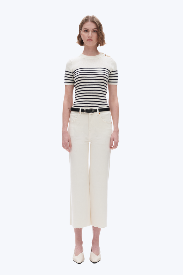 High Rise Wide Leg Denim Jeans-Wide Leg-BAYEAS