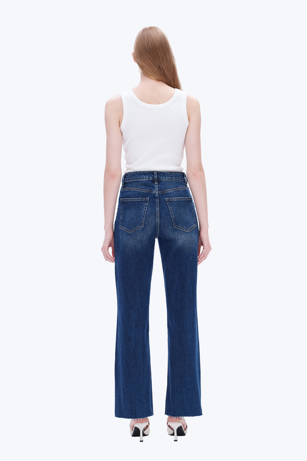 High Rise Relaxed Wide Leg Denim Jeans-Wide Leg-BAYEAS