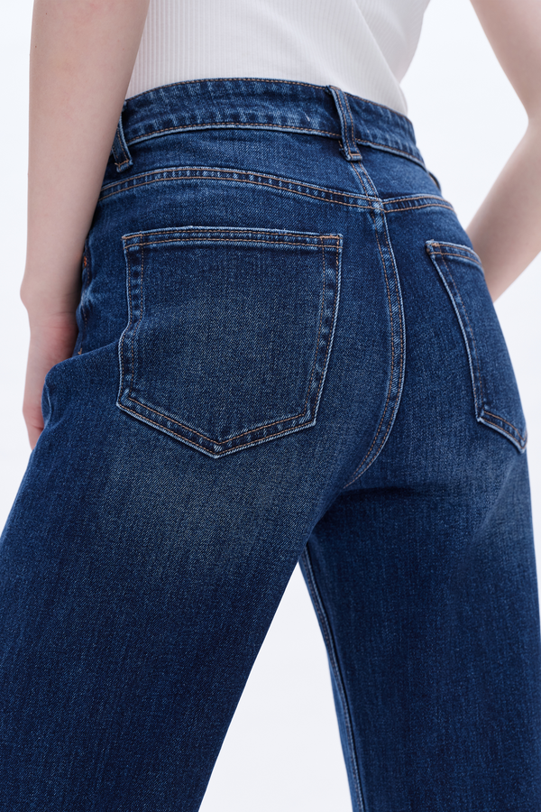 High Rise Relaxed Wide Leg Denim Jeans-Wide Leg-BAYEAS