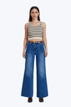 Utility Patch Pocket Wide Leg Denim Jeans-Wide Leg-BAYEAS