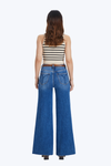 Utility Patch Pocket Wide Leg Denim Jeans-Wide Leg-BAYEAS