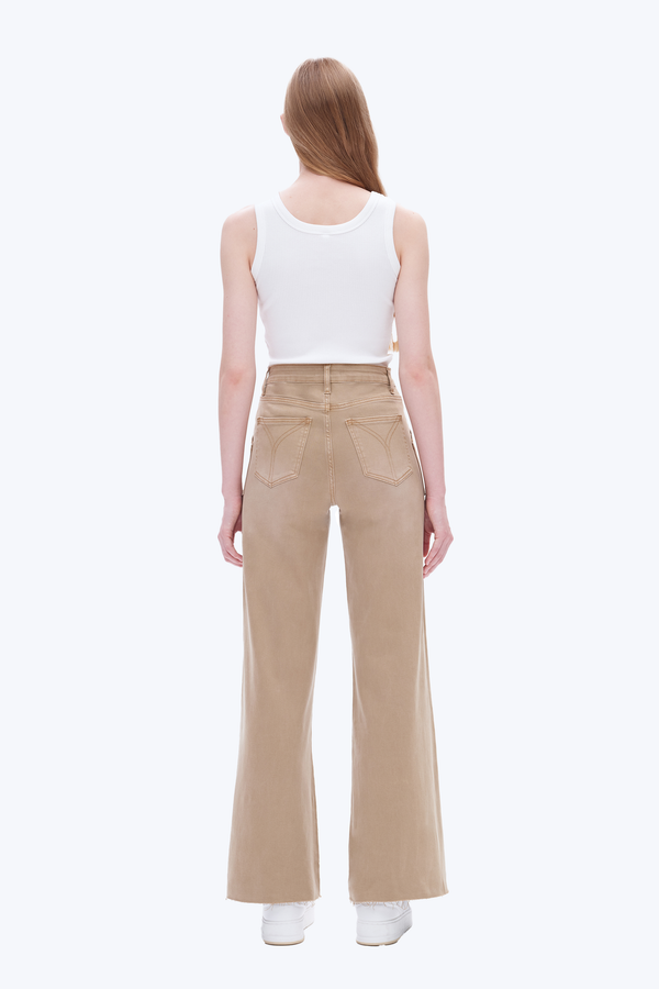 Utility Patch Pocket Wide Leg Denim Jeans-Wide Leg-BAYEAS