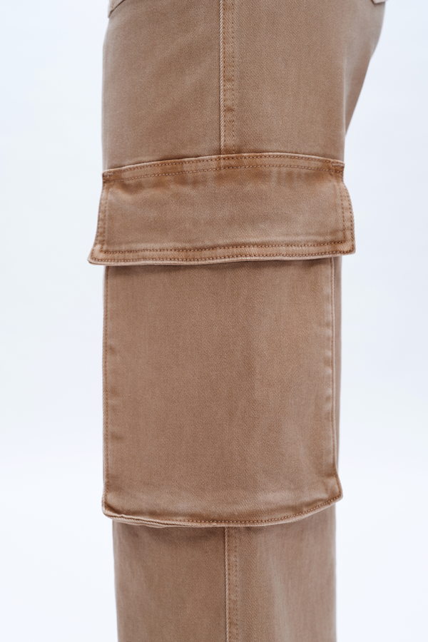Straight Wide Leg Cargo Jeans-Wide Leg-BAYEAS