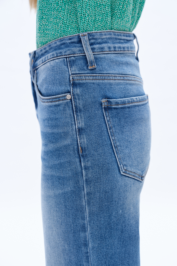 High Rise Wide Leg Denim Jeans-Wide Leg-BAYEAS