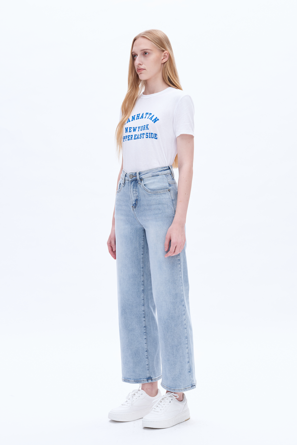High Rise Wide Leg Denim Jeans-Wide Leg-BAYEAS