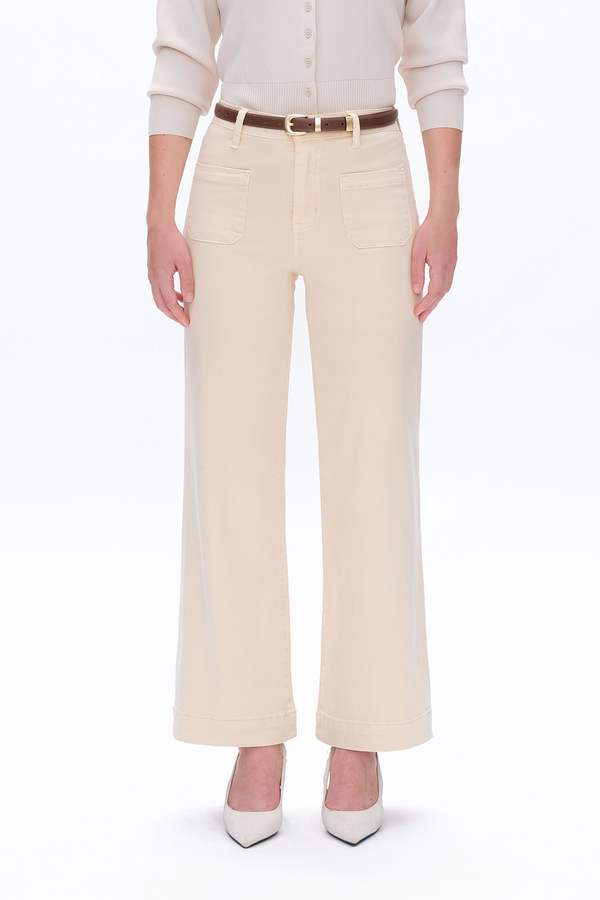 Luna High Rise Wide Leg Denim Jeans With Patch Pocket-Wide Leg-BAYEAS