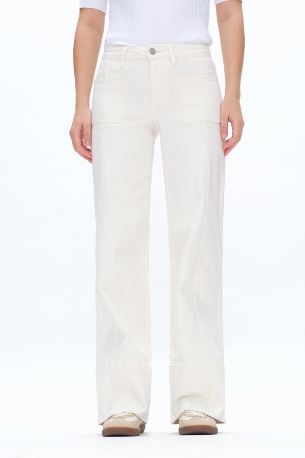 Katia Mid Rise Wide Leg Pants-Wide Leg-BAYEAS