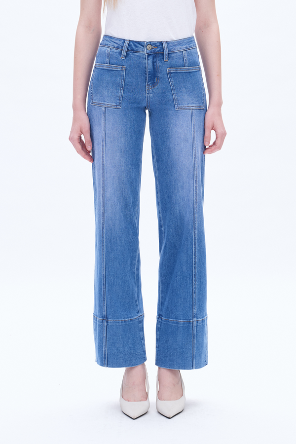 Katia Mid Rise Wide Leg Pants-Wide Leg-BAYEAS