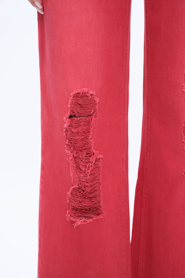 Ally High Rise Distressed Wide Leg Pants-Wide Leg-BAYEAS
