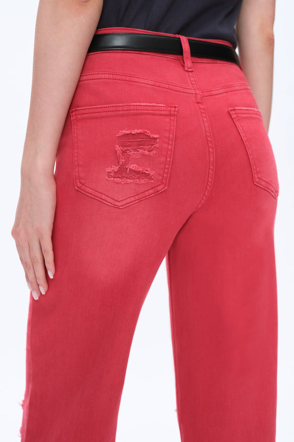 Ally High Rise Distressed Wide Leg Pants-Wide Leg-BAYEAS