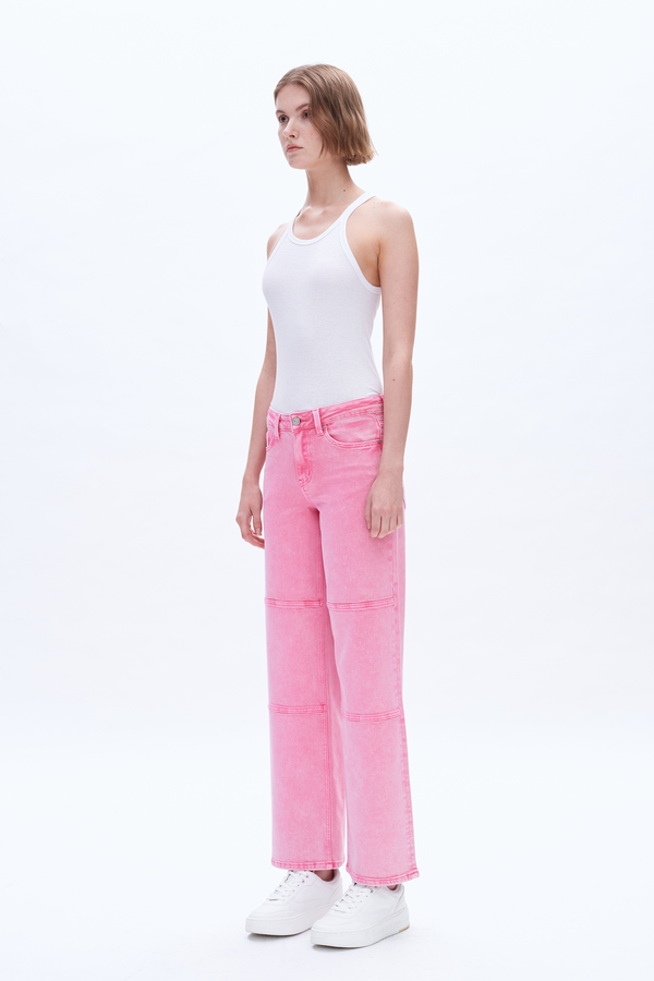 Judy Wide Leg Pants Pink-Wide Leg-BAYEAS