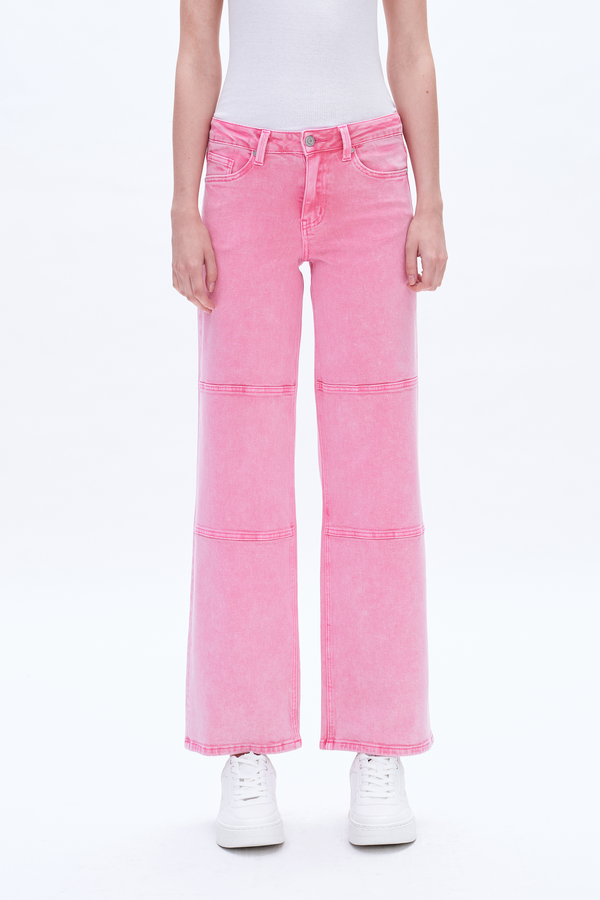 Judy Wide Leg Pants Pink-Wide Leg-BAYEAS