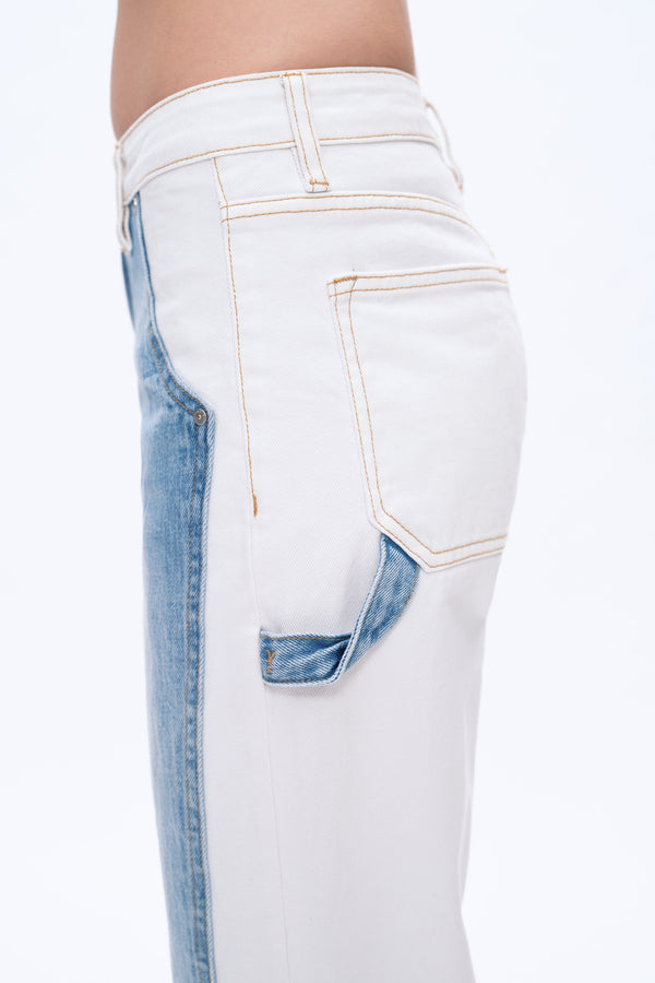 Jeremy Two Tones Wide Leg Pants-Wide Leg-BAYEAS