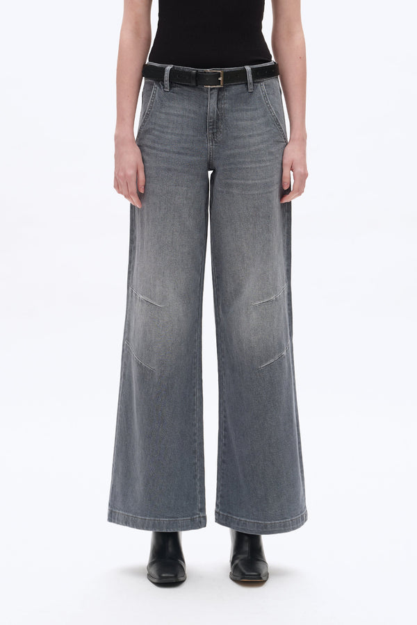 Retro Washed Tencel Jeans-Wide Leg-BAYEAS