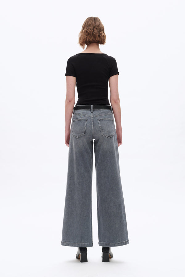 Retro Washed Tencel Jeans-Wide Leg-BAYEAS
