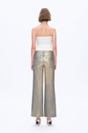 Metallic Wide Leg Jeans for Women-Wide Leg-BAYEAS