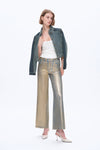 Metallic Wide Leg Jeans for Women-Wide Leg-BAYEAS