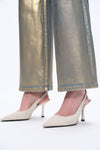 Metallic Wide Leg Jeans for Women-Wide Leg-BAYEAS