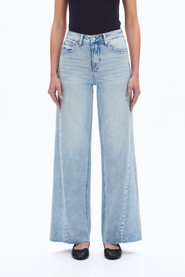 Faded Wash Wide Leg Jeans-Wide Leg-BAYEAS