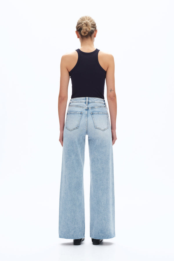 Faded Wash Wide Leg Jeans-Wide Leg-BAYEAS