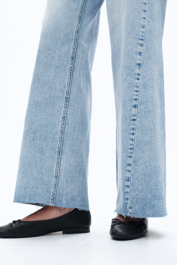 Faded Wash Wide Leg Jeans-Wide Leg-BAYEAS