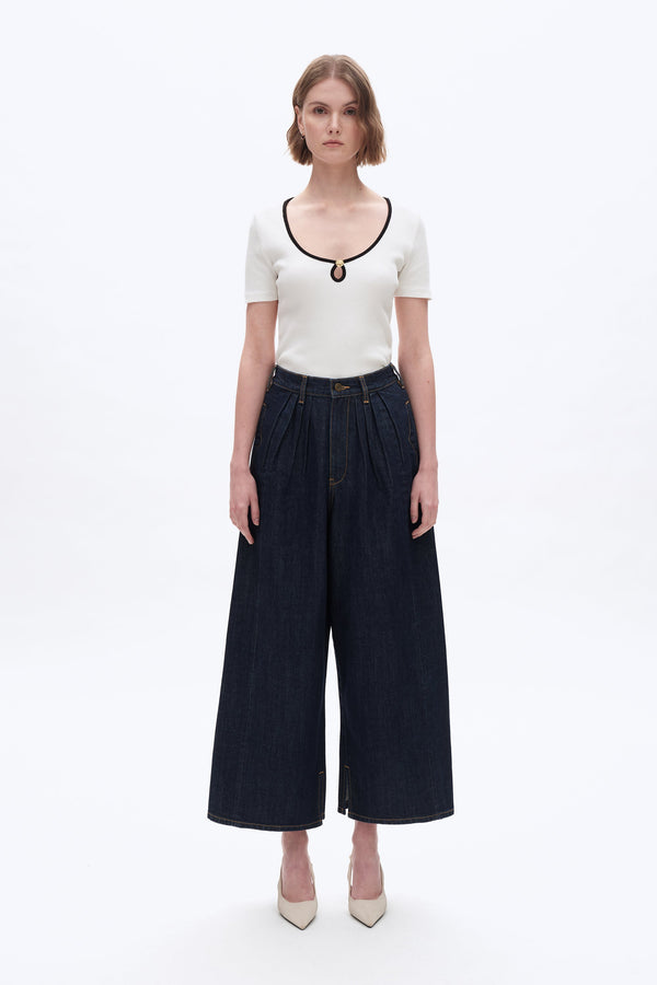 Womens Wide Leg Black Jeans-Wide Leg-BAYEAS
