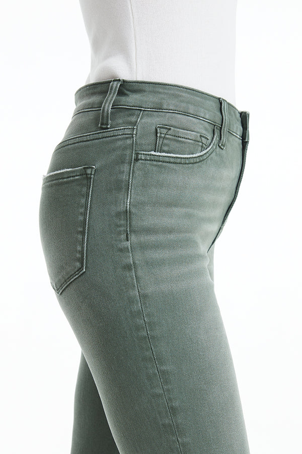 High Rise Distressed Flare Pants