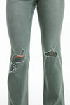 High Rise Distressed Flare Pants