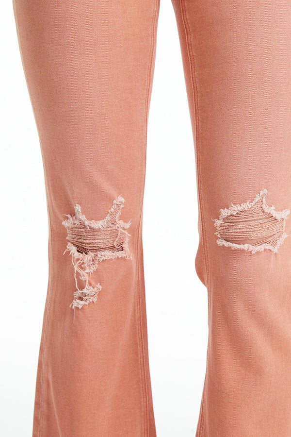 Emily High Rise Distressed Flare Pants-Flare & Bootcut-BAYEAS