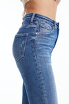 High Rise Flare Jeans With Frayed Hem-Flare & Bootcut-BAYEAS