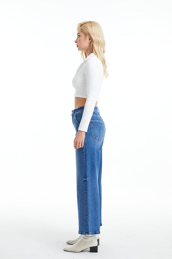 High Rise Carpenter Wide Flare Jeans-Wide Leg-BAYEAS