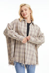Women'S Ragged Long Sleeve Loose Shirt-Shirts-BAYEAS